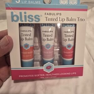 Bliss Fabulips Tinted Lip Balm Trio - Sheer Nude, Sheer Glow, Sheer Pink